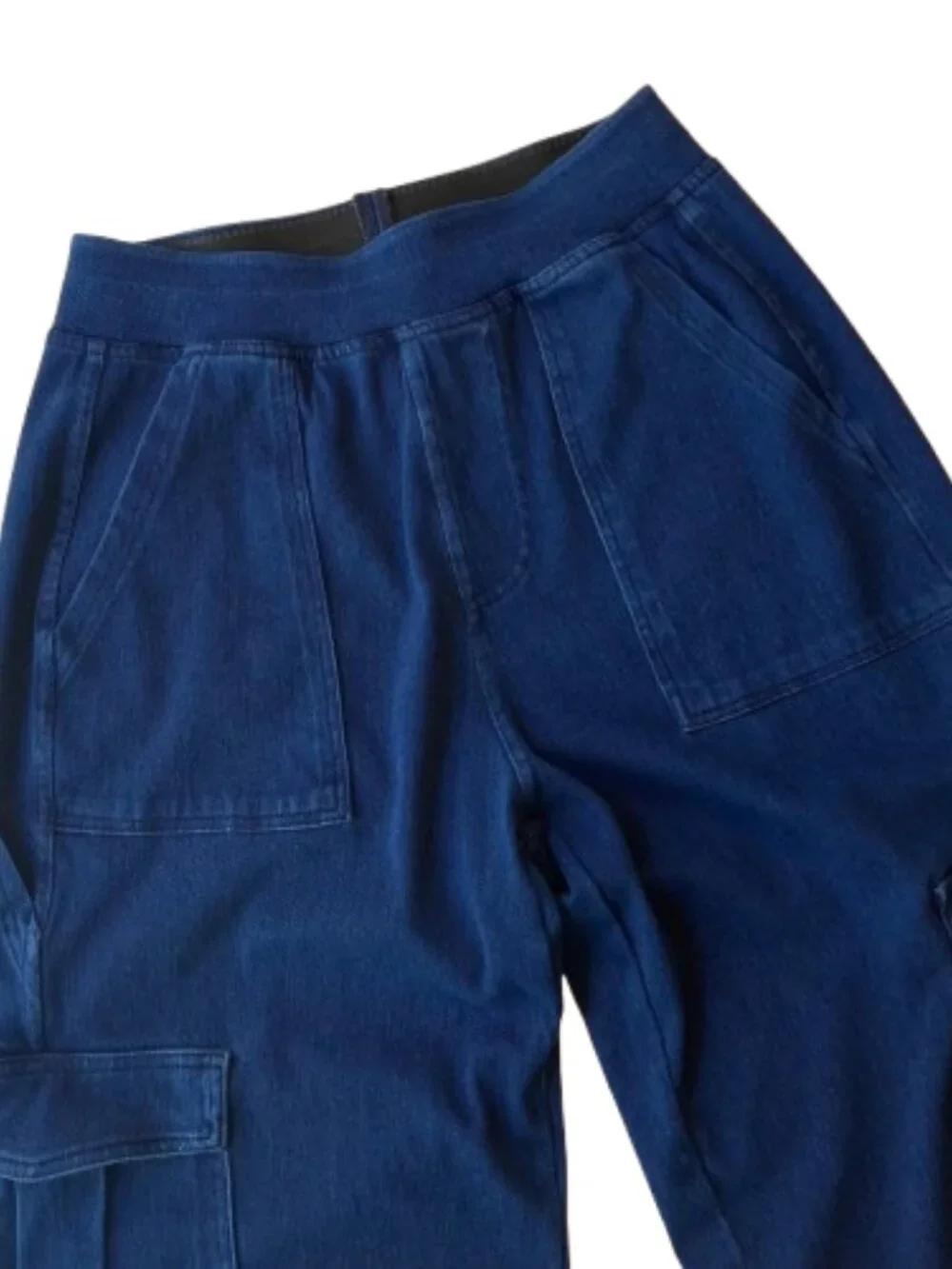 Halara Flex Denim High Rise Cargo Jeans Straight Leg Womens Small S Dark Wash